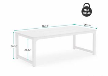 Six seater dining table white already assembled like new Six seater dining table White already assembled like new