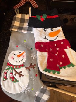 Snowman Christmas Stockings Set of 2