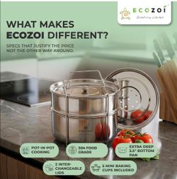 Ecozoi Stainless Steel Pot-in-Pot Cooking Set