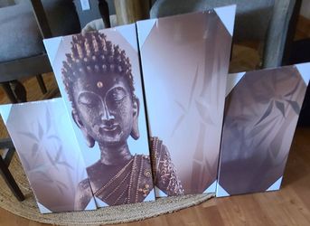 Buddha Artwork NEW 4 Piece Canvas