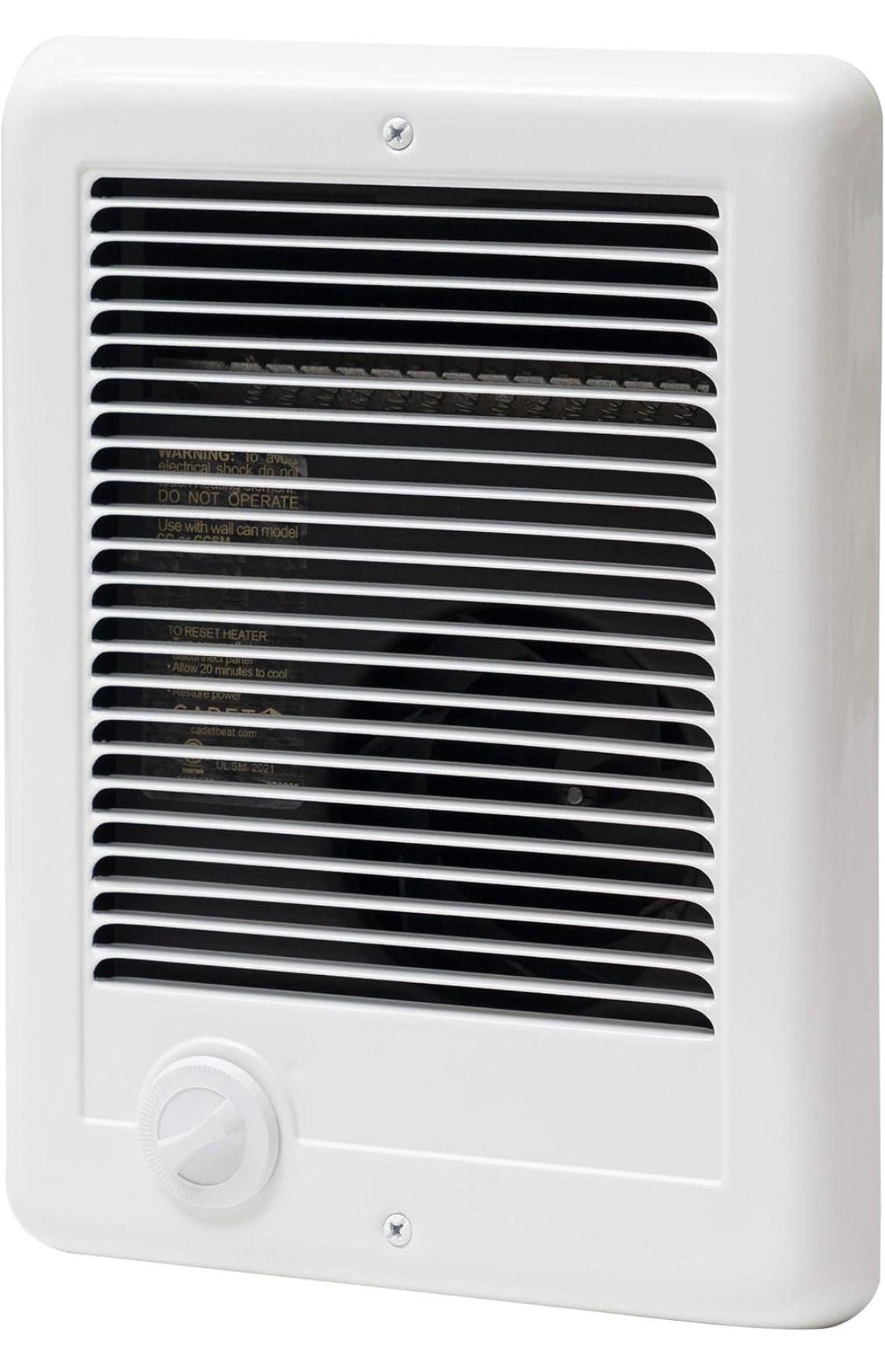 Cadet Com-Pak Electric Wall Heater Complete Unit with Thermostat (Model: CSC151TW, Part: 67509), 5120 BTU, 120 Volt, 1500 Watt, White
