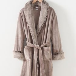 Hotel Collection Faux Fur Women's Robe Size S/M 
