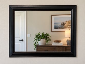 Black Framed Wall Mirror – 31.5” x 25”