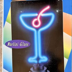 Martini Glass Tabletop Neon Lamp 18” New in Box