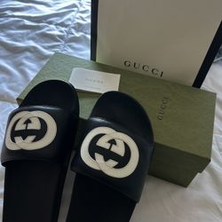 Gucci Slides interlocking G black White 