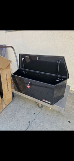 Trailer Tongue Box, Heavy Duty Trailer Tongue Tool Box Storage Organizer with Lock & Keys, Utility Tool Chest for Pickup Truck Bed, RV, SUV, Off-Road 