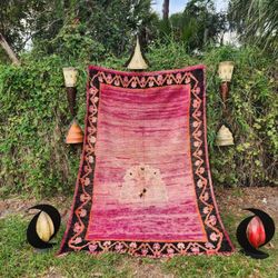 Moroccan Rug, Vintage And Handmade 