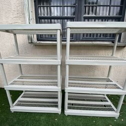 HEAVY DUTY OUTDOOR OR GARAGE STORAGE SHELVES ($35 EACH) - See My Other Items 😀