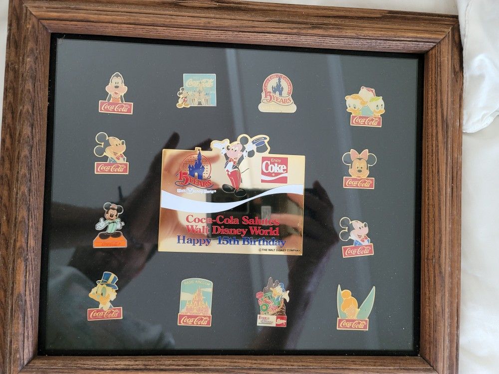 Walt Disney World 15th Anniversary Coca-Cola pin set