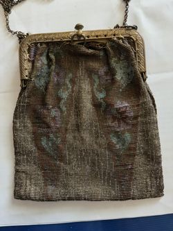 Antique French Metal Beaded Purse 