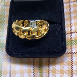 14k Cuban Link Ring