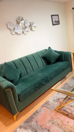 Green loveseat