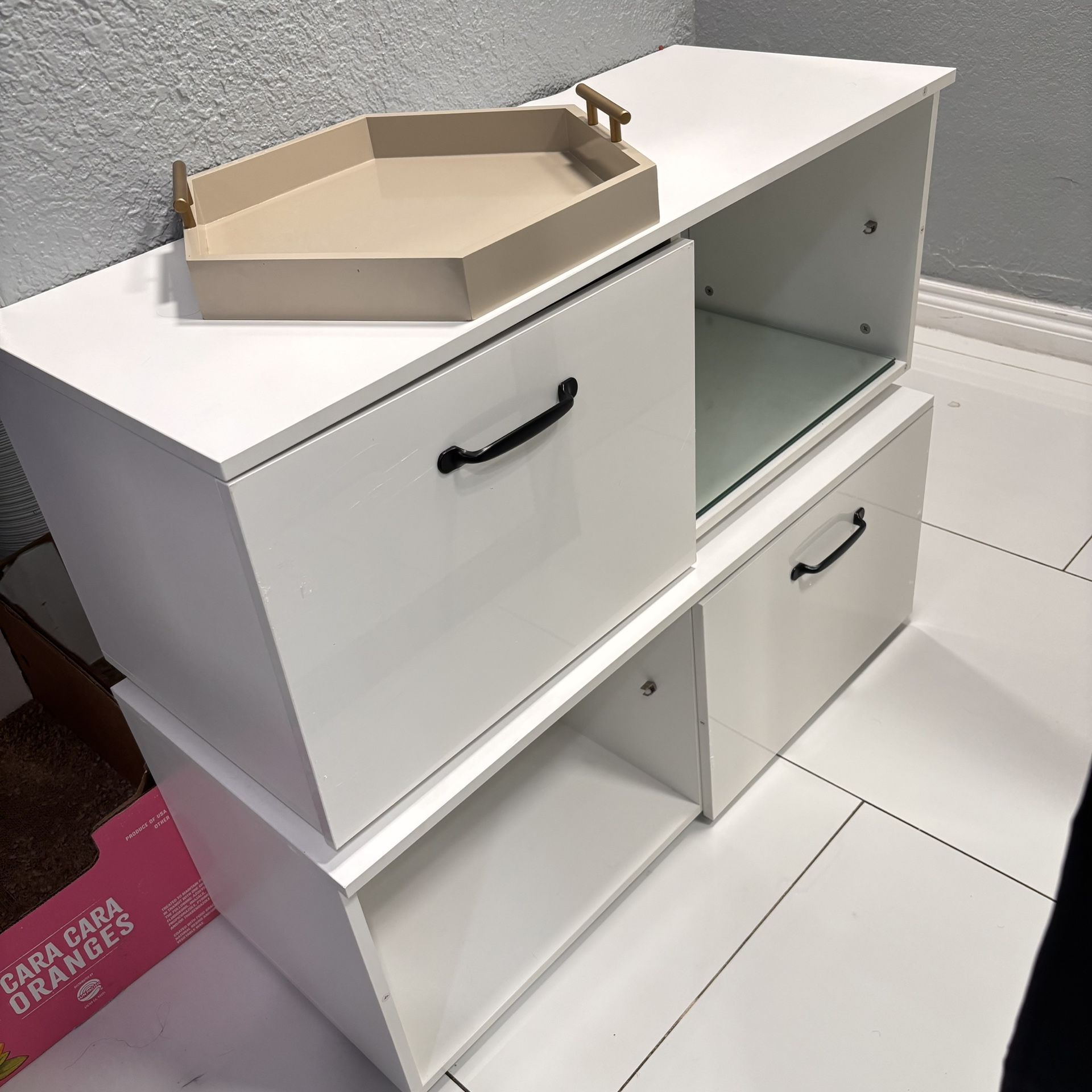 White Cabinet Modern Look 2 Cabinets