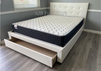 Queen White Euro Plain With Ortho Matres!!