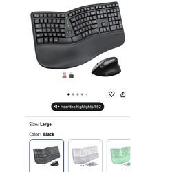 Ergonomic Keyboard and Mouse, Wireless Keyboard (b5)