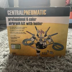 Central Pneumatic 6 Color Airbrush Kit 