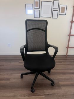 Comfort Office Chair Black: Ergonomic, Adjustable, Mesh Back, 5-Wheel Base