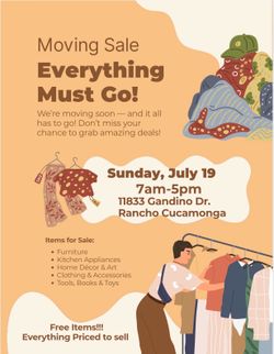 MOVING SALE! Everything Must Go!!