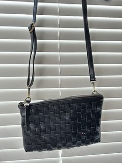 Joy Susan Small Black Quinn Woven Convertible Crossbody Purse