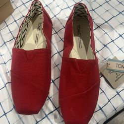 Toms Men's Alpargata Loafer Flat, Red Size 13
