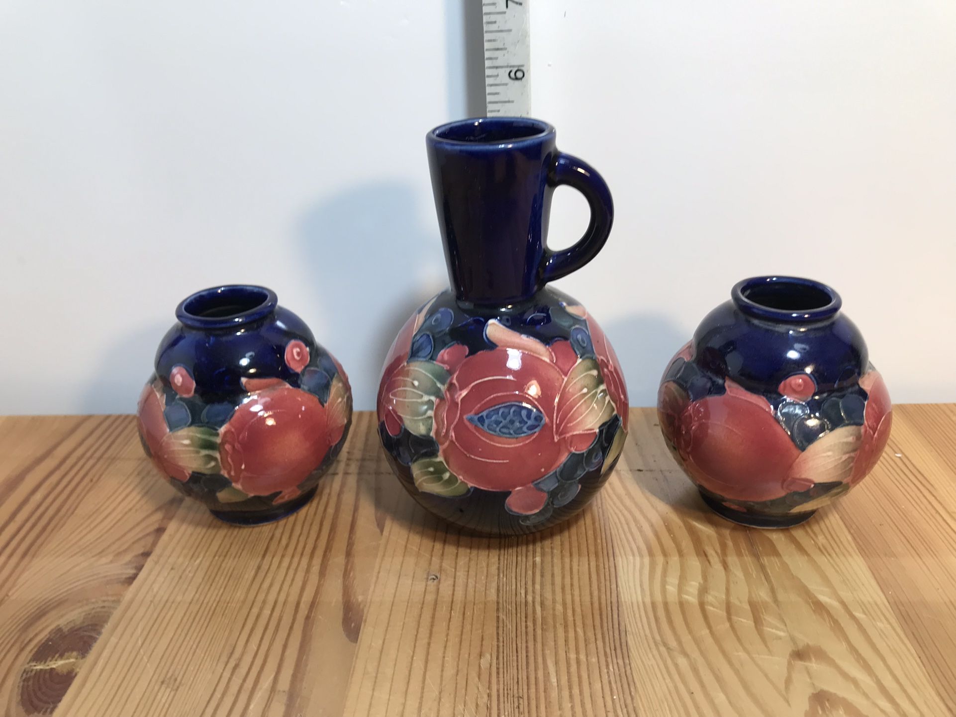 Set of Vintage Hand-Painted Ceramic Chinese Vases
