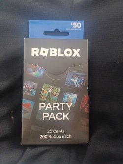 NEW.... ROBLOX PARTY PACK. 25 Cards 200 Robux Each"