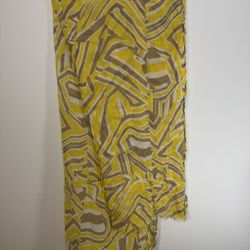Banana Republic Yellow And Gray Long Woman’s Scarf Wrap