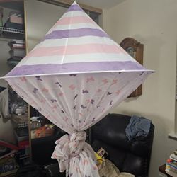 Butterfly Hanging Canopy With Snowflake String Lights
