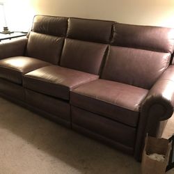 Ethan Allen Leather Couch with Dual Incliners