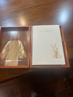 Bible with wooden case