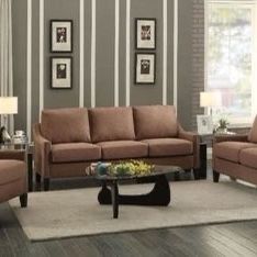Brand New Brown Linen Sofa and Love Seat Set