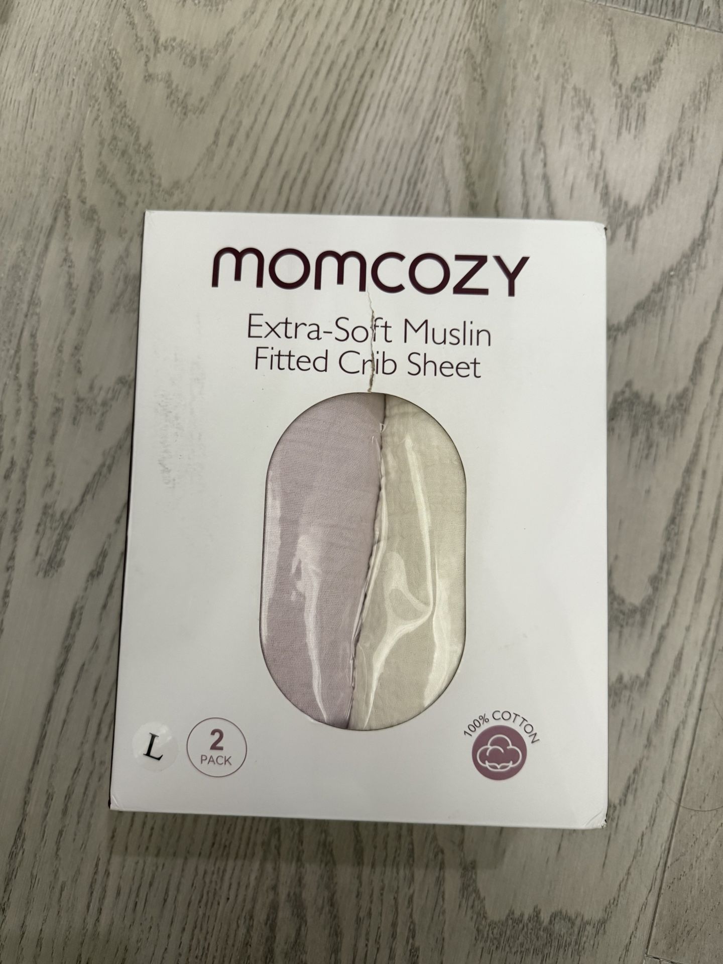 Momcozy Muslin Fitted Crib Sheets (2 Pack) New 