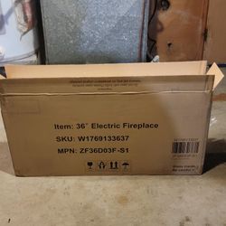 Ecooso - 36" Recessed Wall Mounted Electric Fireplace with Remote, Multi-Color Flame and Light Heater