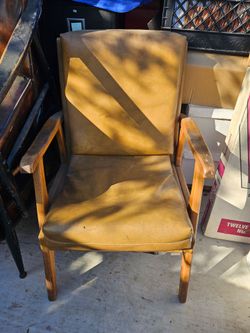 Vintage Wood Frame Armchair