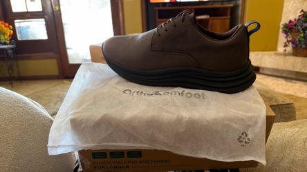 Orthocomfort men’s brown wide running leather shoe size 15