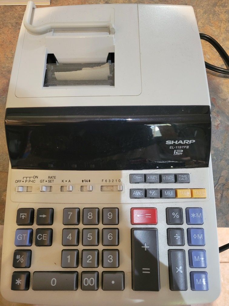 Sharp Heavy Duty Printer,calculator, With Clock And Calendar