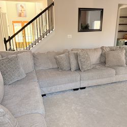 Large Ashley Rawcliffe Modular Sectional + Ottoman