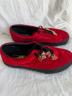 Vans Era Velvet red shoes