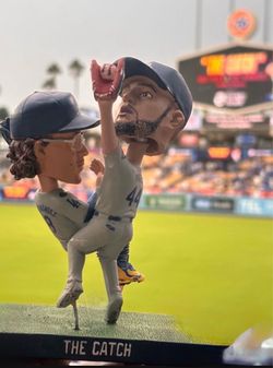 The Catch Dodgers Bobblehead of Kike Hernandez and Andy Pages