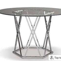Glass Table And 4 Acrylic Chairs 