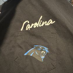 Nwt Womens Large NFL  Carolina Panthers Cropped Black Nike Shirt 