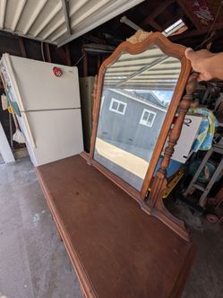 vintage wooden vanity or dressing table