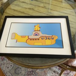 The Beatles Yellow, Submarine, Animated Cell Artwork Double Matting And Frame 21“ X 33“