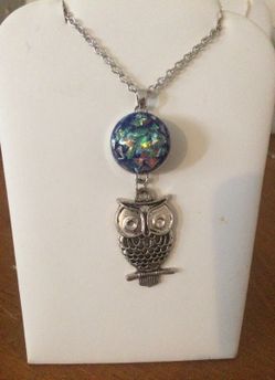 Mother's Day charm necklace with owl