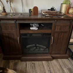 Barn Door Entertainment Center And Heater 