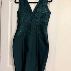 Forrest Green Fitted Bandage Dress