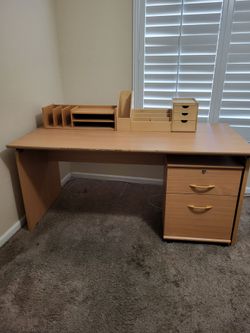 Desk with accessories
