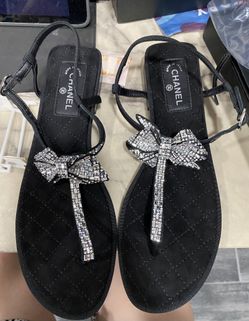 Grosgrain & Black Sandals 