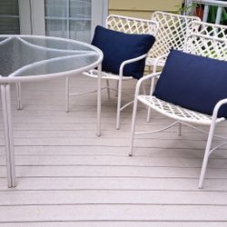 Vintage Brown Jordan Outdoor Patio Table And Chair Set