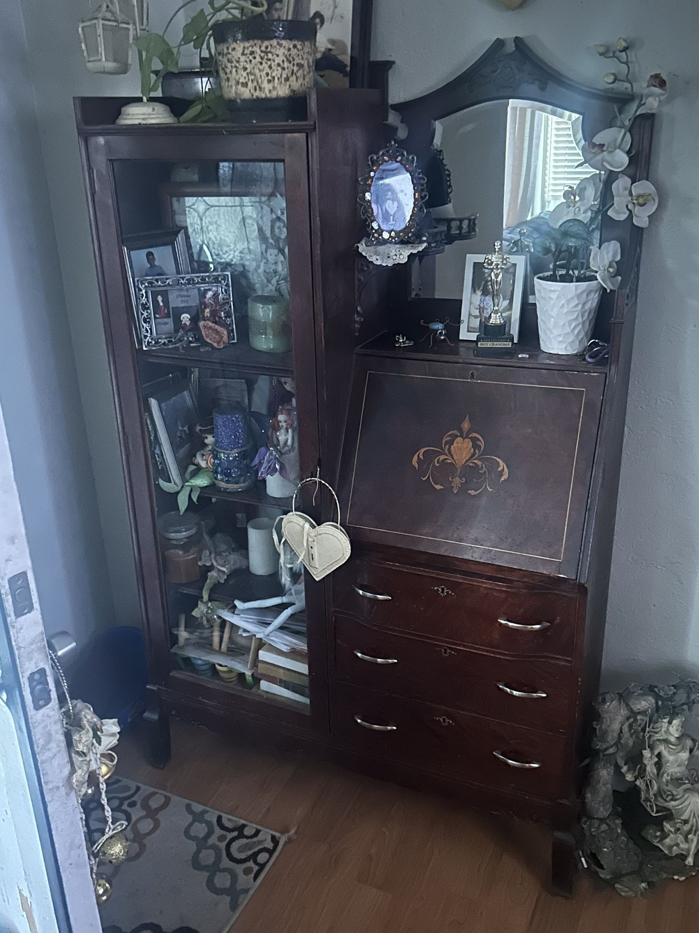 Antique Desk With Shelf